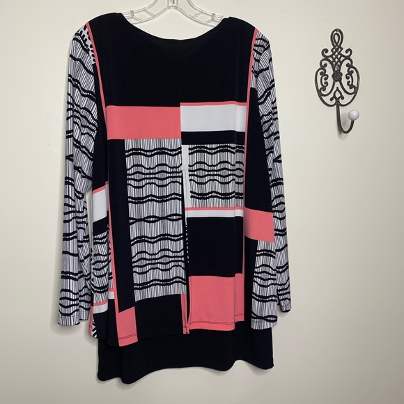 Alfani Color Block Layered Split Back Tunic Sz XL - Picture 3 of 10